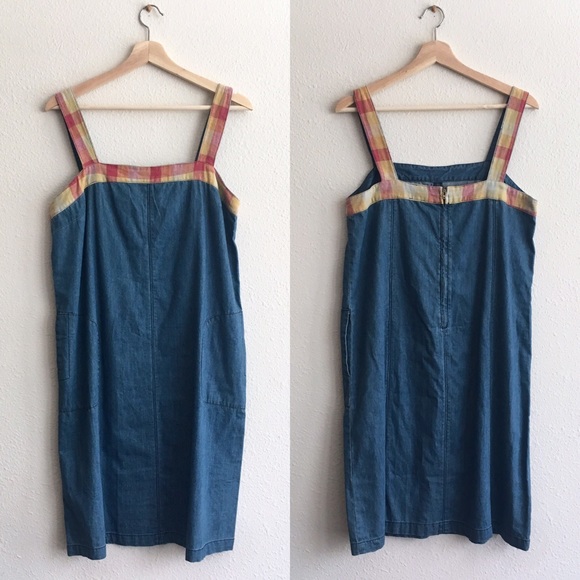 NWT Denim Dress MoVint Sleeveless Midi Pockets - Picture 3 of 8